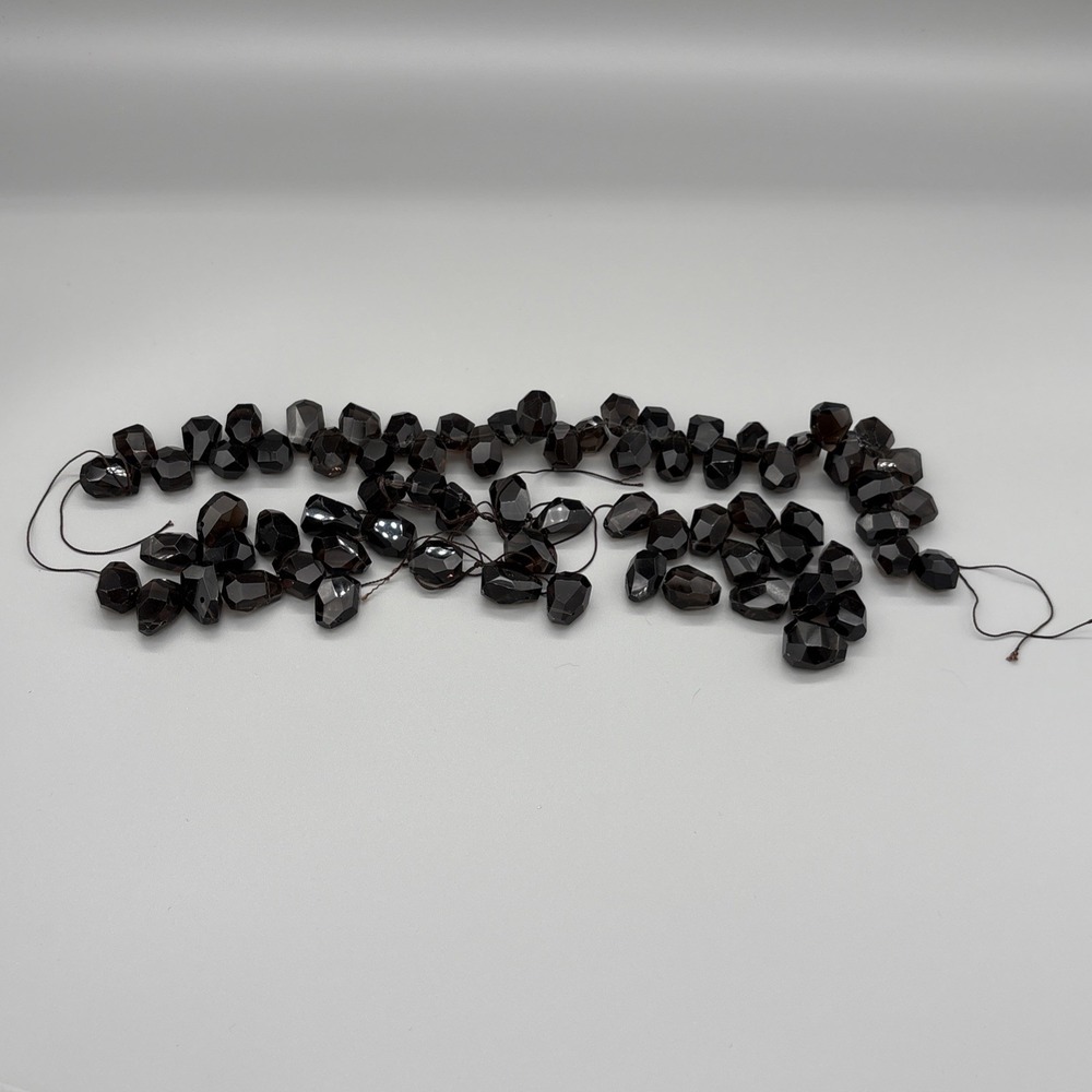 Smoky Quartz‎ Transparent Oval Faceted Beads Natural Gemstone 73 Stones Craft